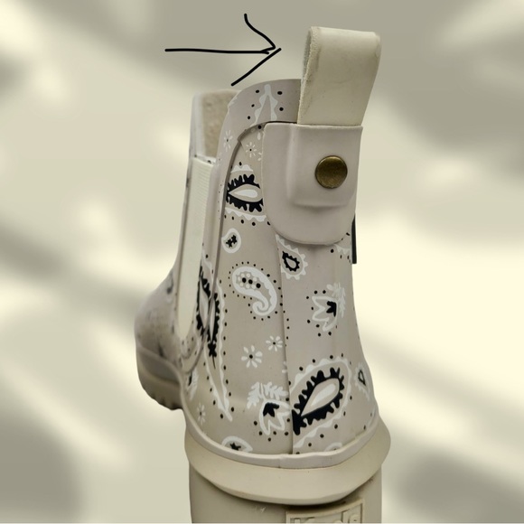 Keds Rowan Beige Bandana Print Short Rain Boots - Picture 4 of 10
